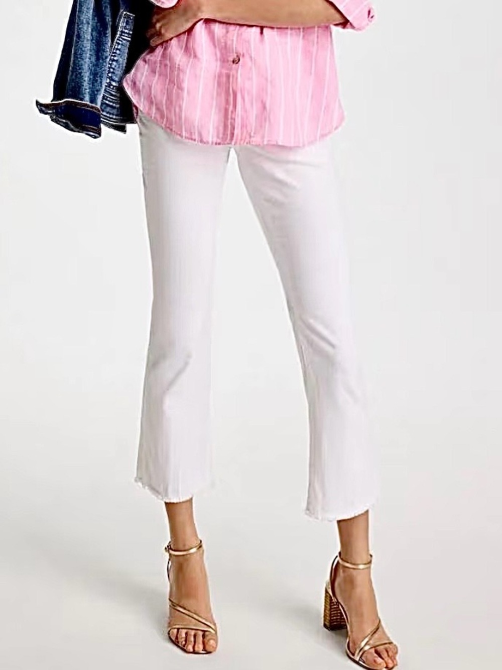 Chico’s So Slimming Girlfriend Kick Flare White Jeans US 6